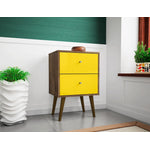 Lekedi II Night Table - Rustic Brown/Yellow