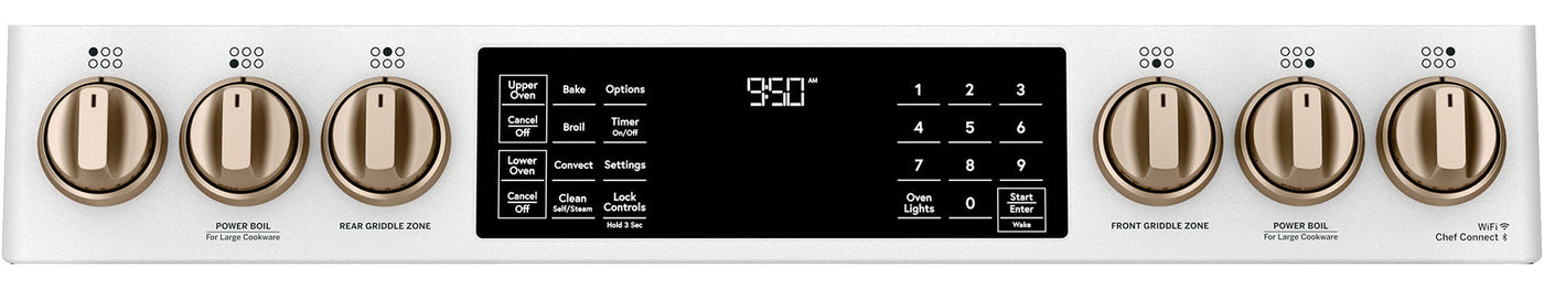 GE Café Matte White Slide-in Dual-Fuel Double Oven Range with Built-In WiFi (7.0 cu ft) - CC2S950P4MW2