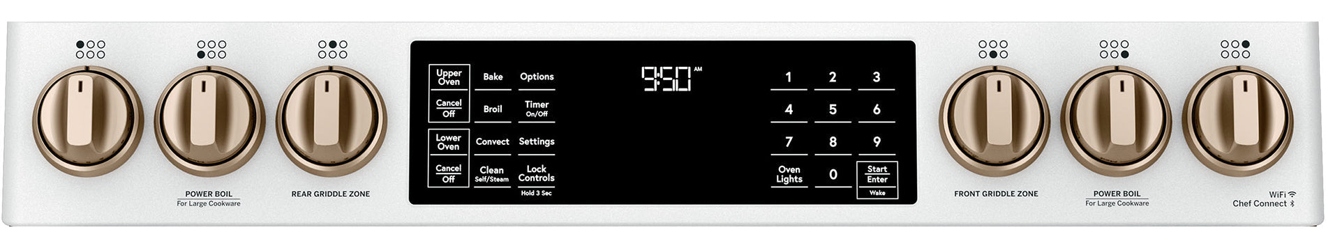 GE Café Matte White Slide-in Dual-Fuel Double Oven Range with Built-In WiFi (7.0 cu ft) - CC2S950P4MW2