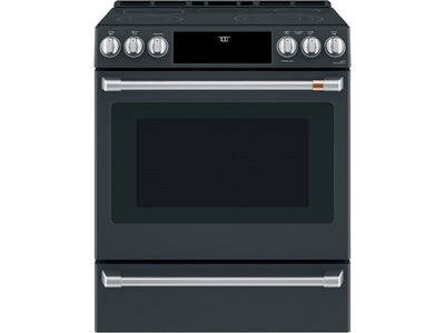 GE Café Matte Black 30" Electric Range with Built-in WiFi and No-Preheat Air Fry (5.7 Cu. Ft) - CCES700P3MD1