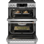 GE Café Stainless Steel 30" Electric Double Oven Range with Built-in Wifi and No-Preheat Air Fry (6.7 Cu. Ft) - CCES750P2MS1