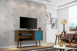 Lekedi 42" TV Stand - Rustic Brown/Aqua Blue