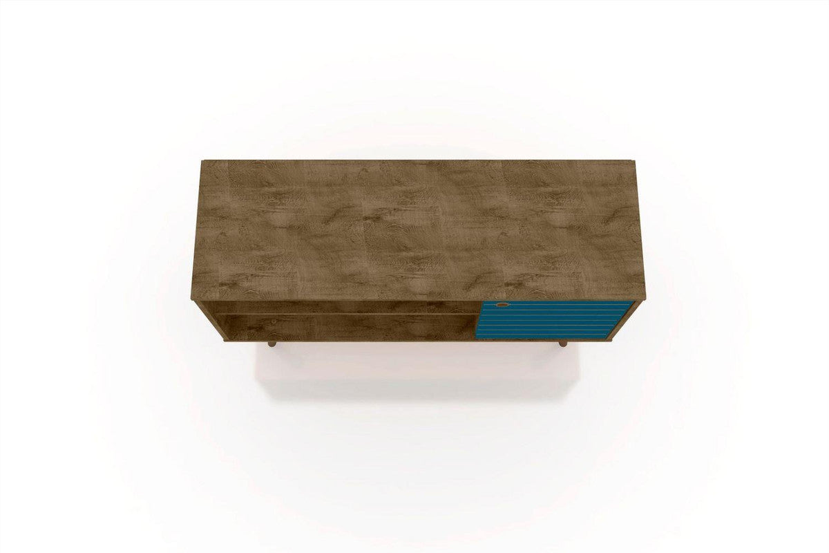 Lekedi 42" TV Stand - Rustic Brown/Aqua Blue