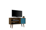 Lekedi 42" TV Stand - Rustic Brown/Aqua Blue