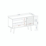 Lekedi 42" TV Stand - Rustic Brown/Aqua Blue