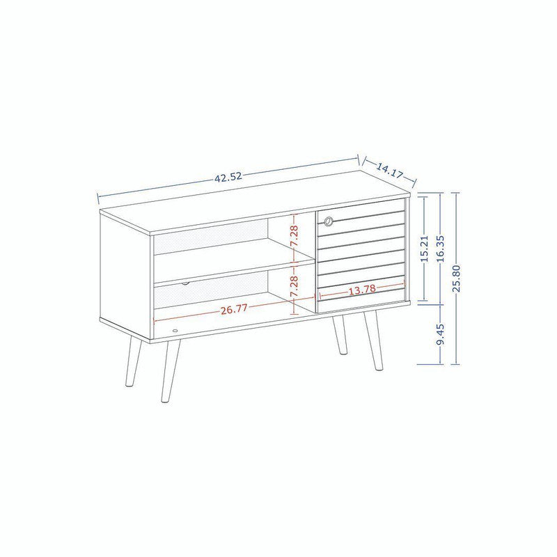 Lekedi 42" TV Stand - Rustic Brown/Aqua Blue