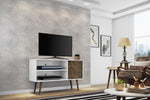Lekedi 42" TV Stand - Gloss White/Rustic Brown