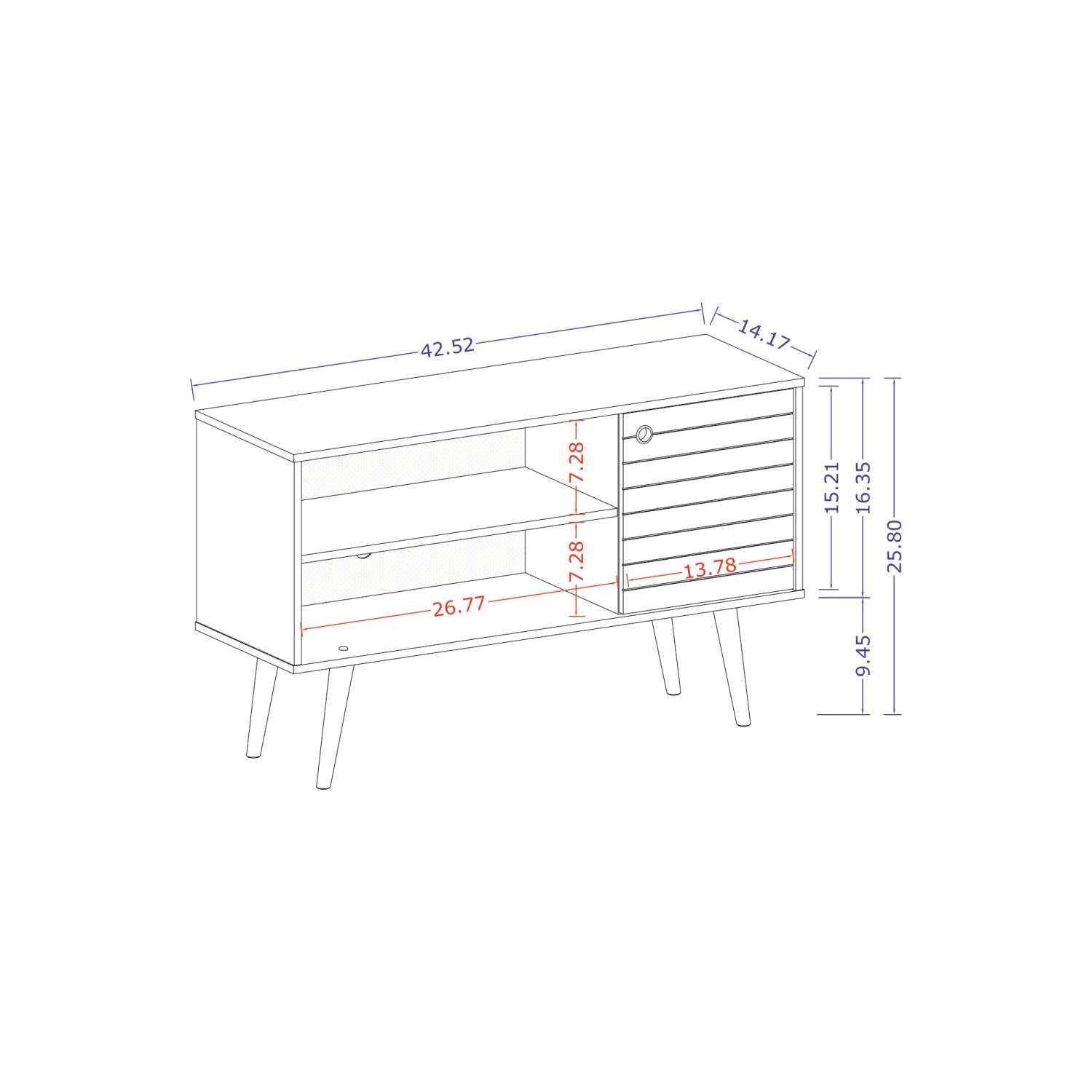 Lekedi 42" TV Stand - Gloss White/Rustic Brown