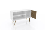 Lekedi 42" TV Stand - Gloss White/Rustic Brown
