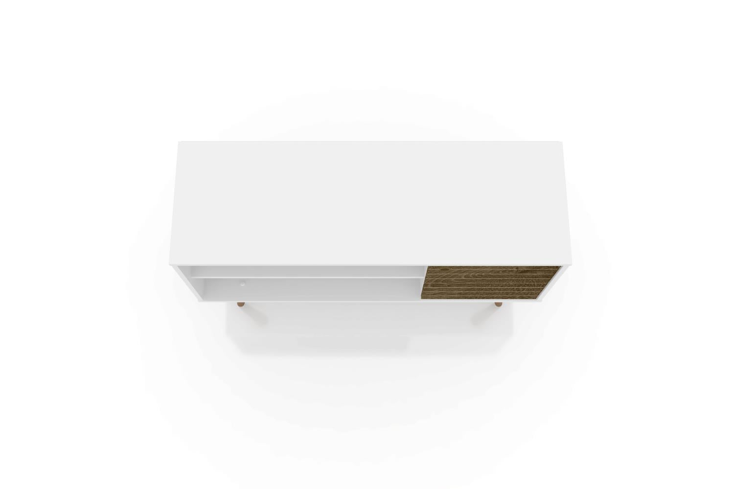 Lekedi 42" TV Stand - Gloss White/Rustic Brown