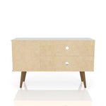 Lekedi 42" TV Stand - Gloss White/Rustic Brown