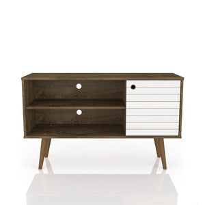 Lekedi 42" TV Stand - Matte Rustic Brown/White