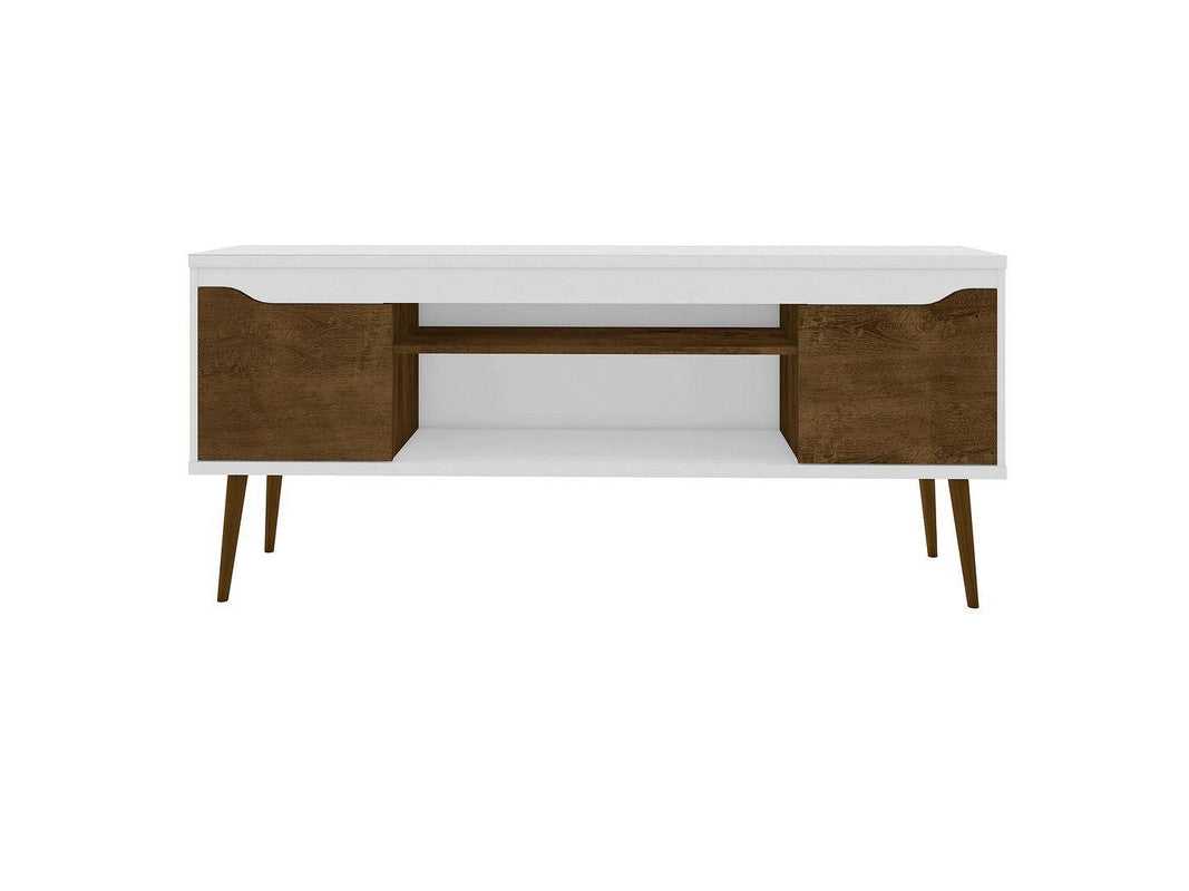 Gatutca TV Stand - White/Rustic Brown