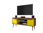 Gatutca TV Stand - Rustic Brown/Yellow
