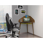 Gatutca Corner Desk with Keyboard Shelf - Rustic Brown/Yellow