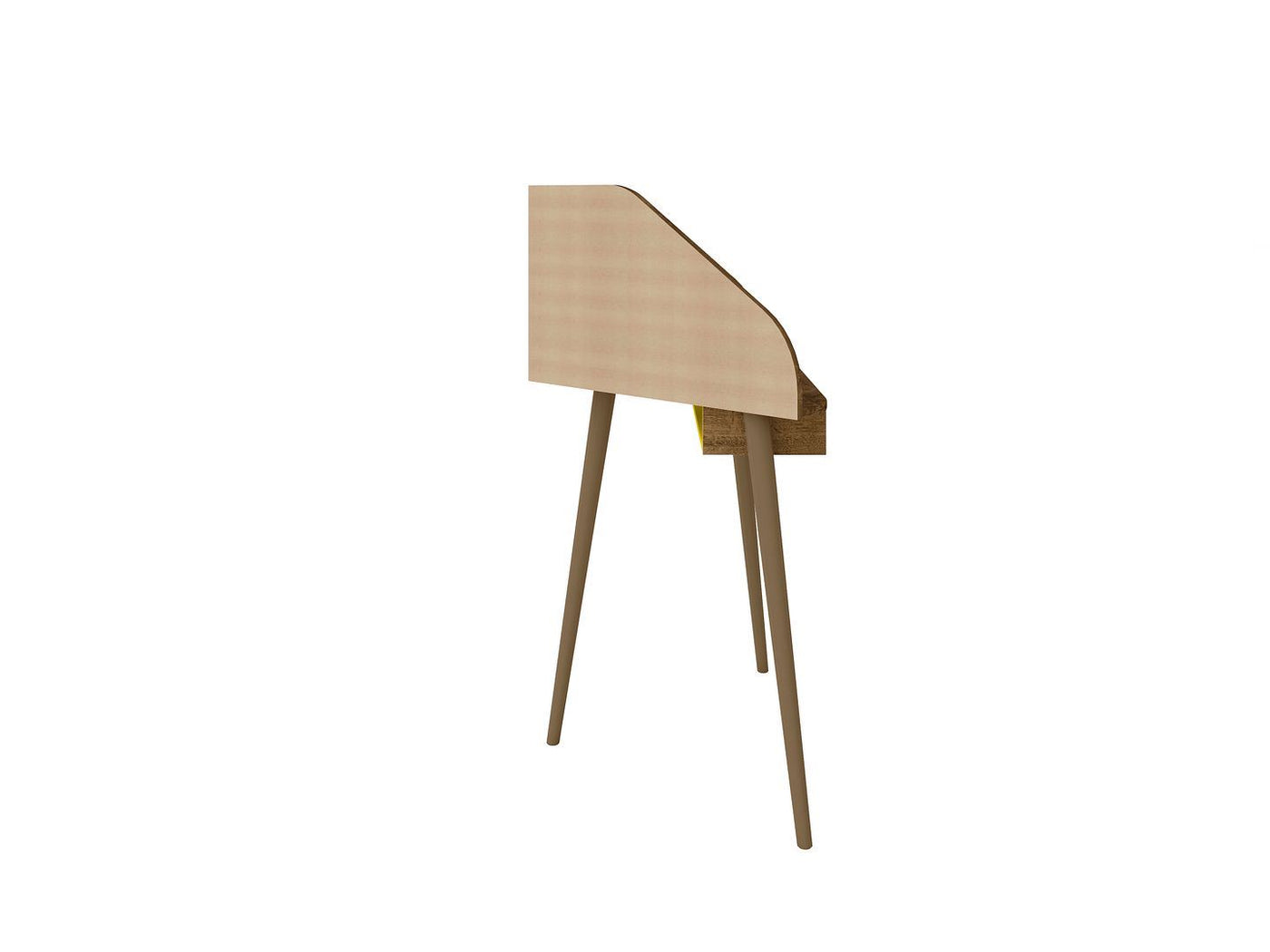 Gatutca Corner Desk with Keyboard Shelf - Rustic Brown/Yellow