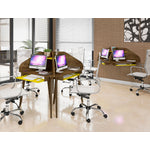 Gatutca Corner Desk with Keyboard Shelf - Rustic Brown/Yellow