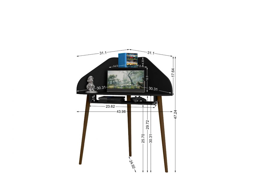 Gatutca Corner Desk with Keyboard Shelf - Rustic Brown/Yellow