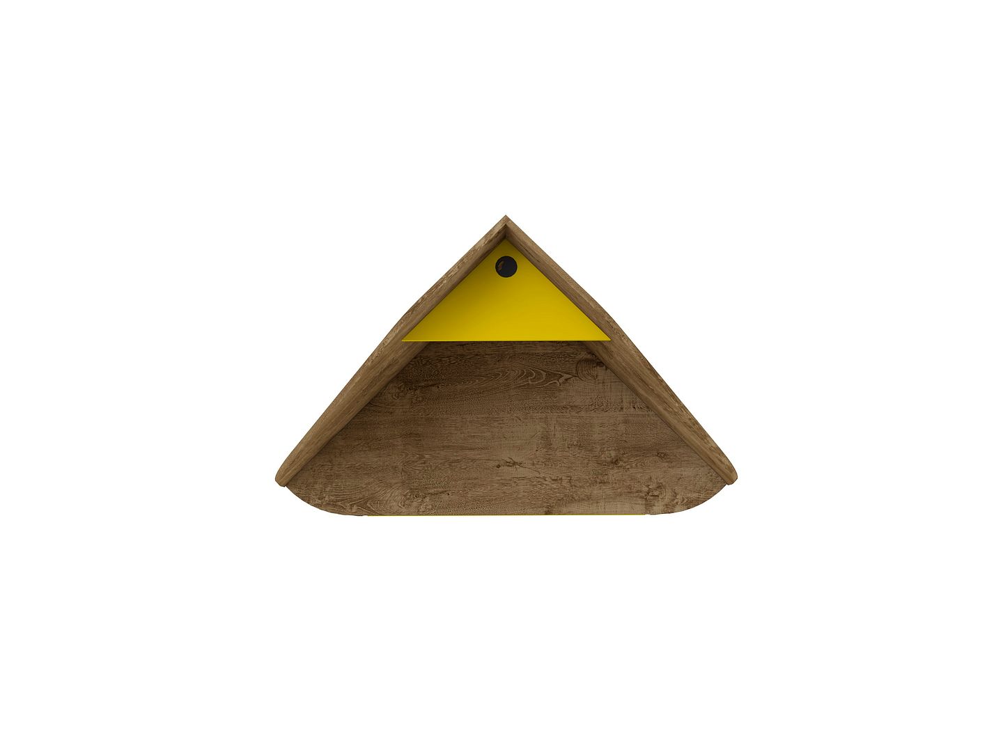 Gatutca Floating Corner Desk With Keyboard Shelf - Rustic Brown / Yellow