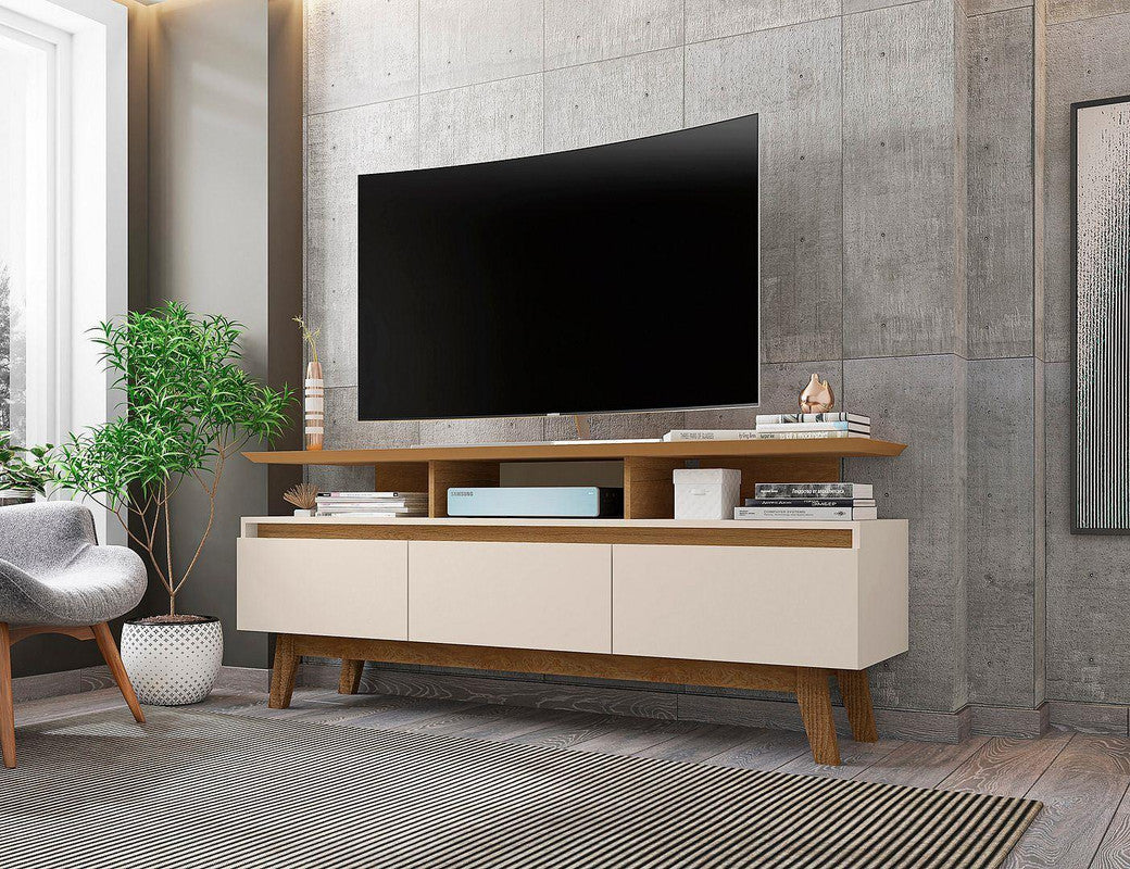 Osnabruck 63" TV Stand - Off White/Cinnamon