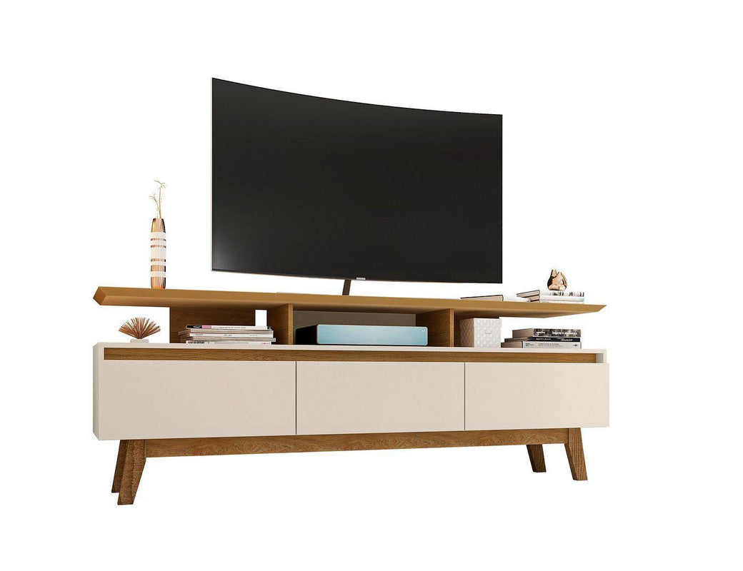 Osnabruck 71" TV Stand - Off White/Cinnamon