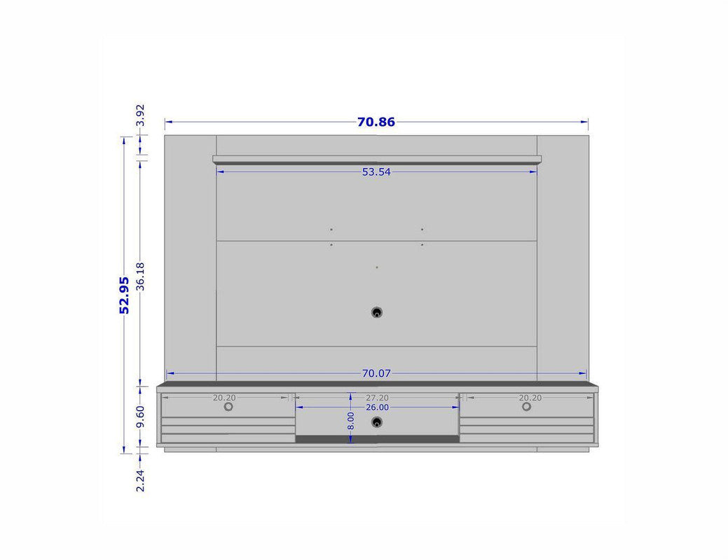 Lekedi 71" Floating Entertainment Centre - White