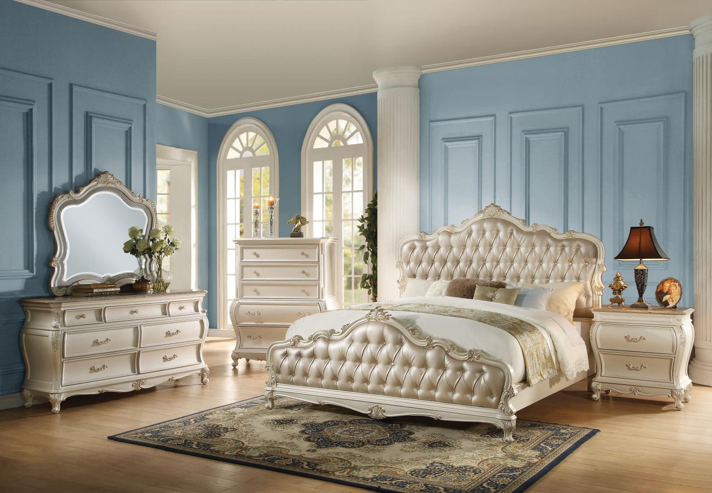 Dauphine Queen Bed - Pearl White