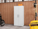 Lunde Tall Garage Cabinet - White Gloss
