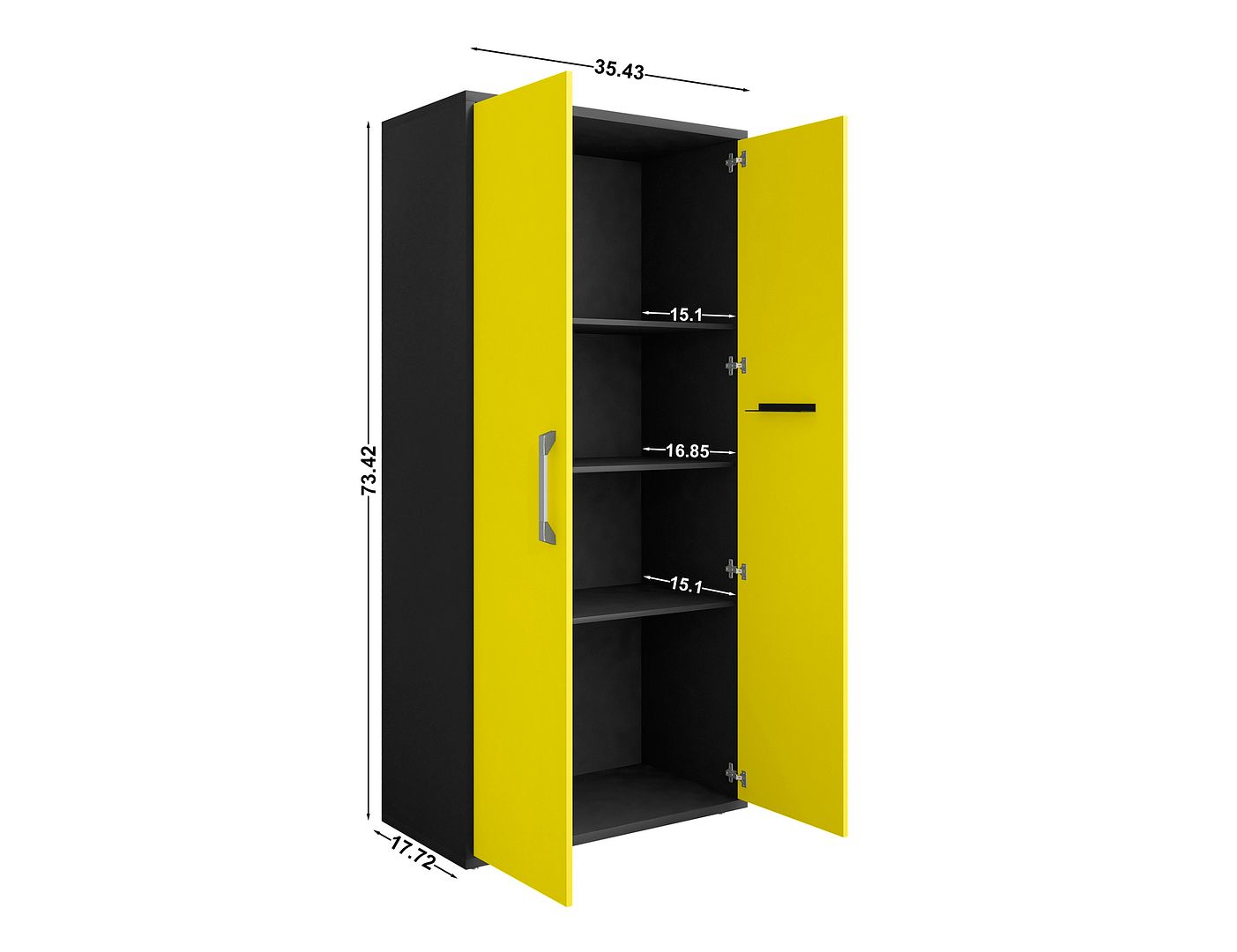 Lunde Tall Garage Cabinet - Yellow Gloss