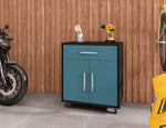 Lunde Mobile Garage Storage Cabinet - Blue Gloss
