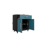 Lunde Mobile Garage Storage Cabinet - Blue Gloss