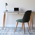 Cinkota Compact Pine Wood Office Desk - Off White / Cinnamon