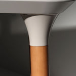 Cinkota Compact Pine Wood Office Desk - Off White / Cinnamon