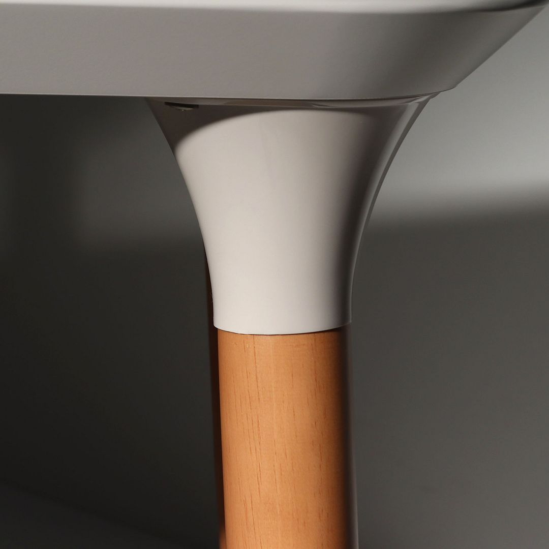 Cinkota Compact Pine Wood Office Desk - Off White / Cinnamon