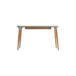 Cinkota Compact Pine Wood Office Desk - Off White / Cinnamon