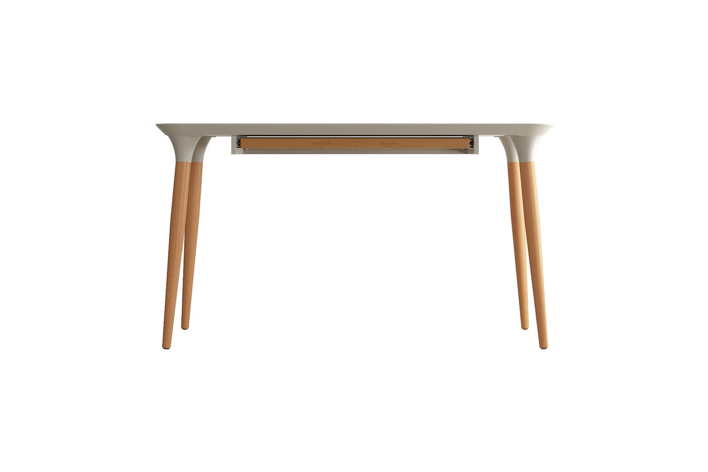 Cinkota Compact Pine Wood Office Desk - Off White / Cinnamon