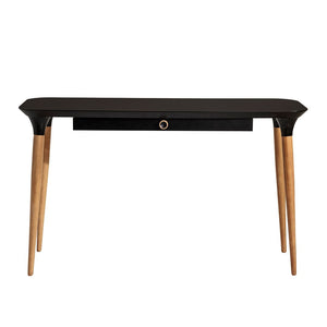 Cinkota Compact Pine Wood Office Desk - Black / Cinnamon