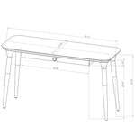 Cinkota Compact Pine Wood Office Desk - Off White / Cinnamon