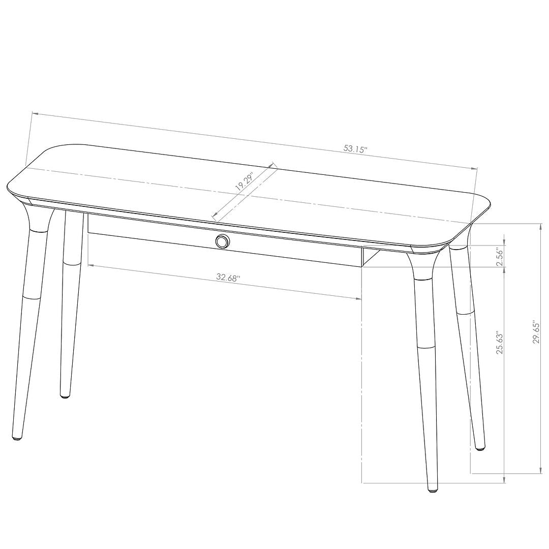 Cinkota Compact Pine Wood Office Desk - Off White / Cinnamon