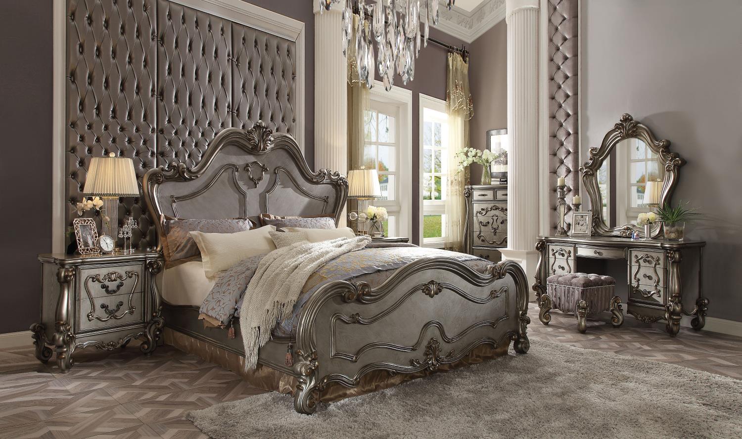 Escalera Vanity Desk - Antique Platinum