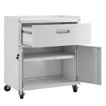 Maximus 31.5" Mobile Garage Cabinet with Drawer/Shelves - White
