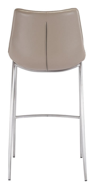 Teglberg Bar Height Stool - Greyish Brown/Silver - Set of 2