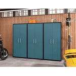 Lunde Storage Cabinet - Matte Black/Aqua Blue - Set of 3
