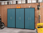 Lunde Storage Cabinet - Matte Black/Aqua Blue - Set of 3