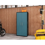 Lunde Storage Cabinet - Matte Black/Aqua Blue - Set of 3
