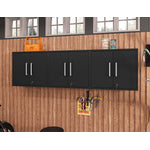 Lunde Floating Garage Cabinet - Matte Black - Set of 3