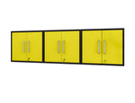 Lunde Floating Garage Cabinet - Matte Black/Yellow - Set of 3
