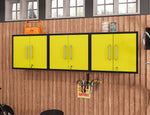 Lunde Floating Garage Cabinet - Matte Black/Yellow - Set of 3