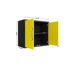 Lunde Floating Garage Cabinet - Matte Black/Yellow - Set of 3