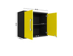 Lunde Floating Garage Cabinet - Matte Black/Yellow - Set of 3